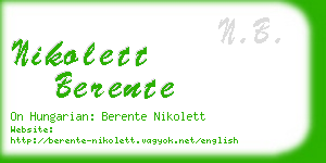 nikolett berente business card